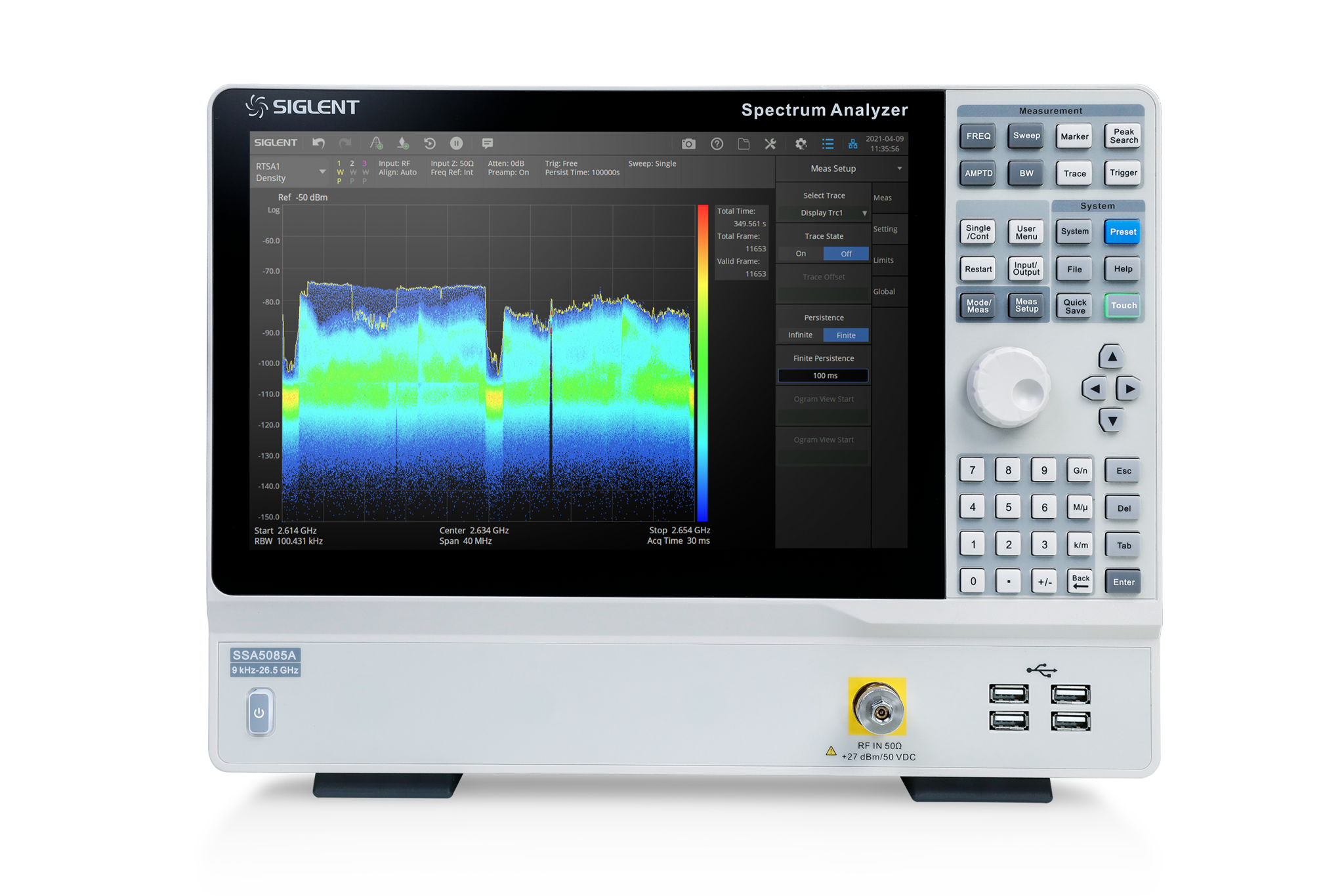 Siglent Ssa5085a Real Time Spectrum Analyzer Conres Test Equipment